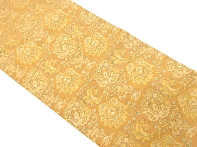 JAPANESE KIMONO / ANTIQUE FUKURO OBI / SILK / WOVEN CHINESE FLOWER